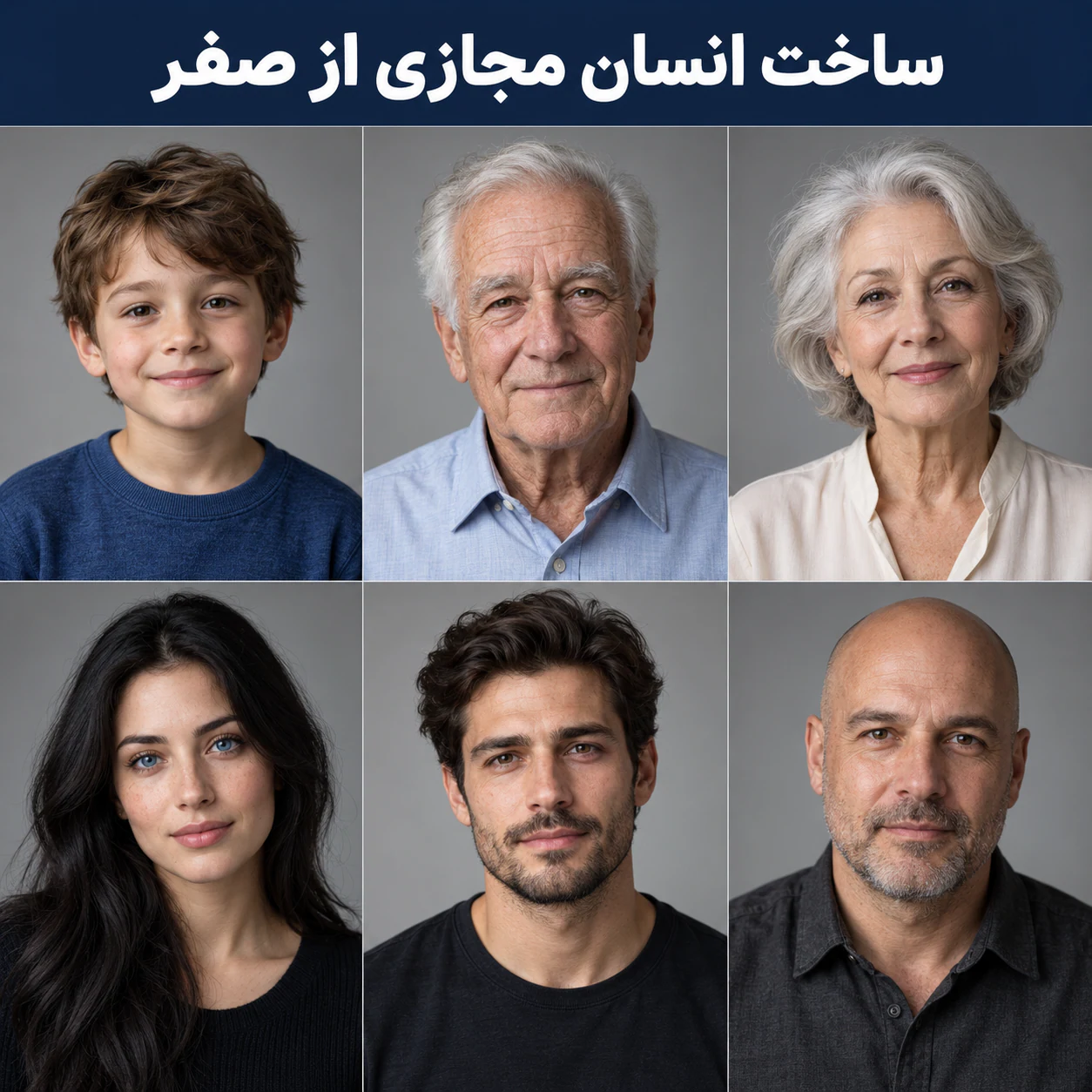نمونهٔ ساخت چند انسان مجازی با هوش مصنوعی